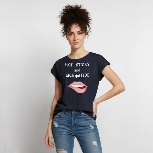 Women's Roll Cuff T-Shirt - navy