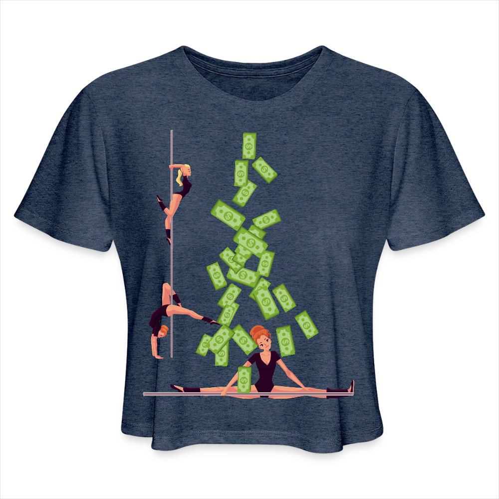 Women's Cropped T-Shirt - heather navy
