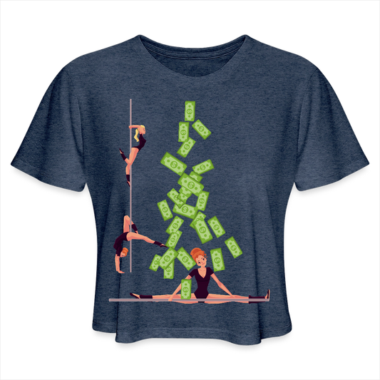 Women's Cropped T-Shirt - heather navy