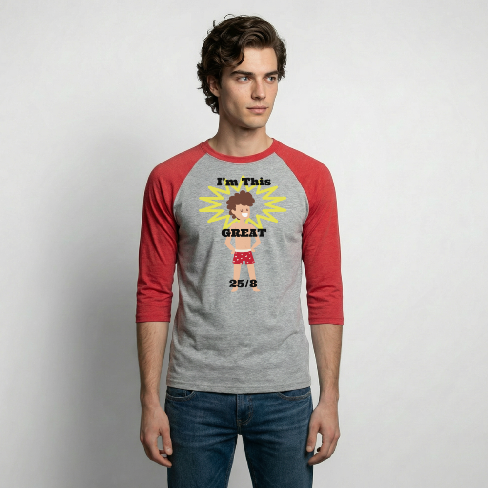 Baseball T-Shirt - heather gray/red