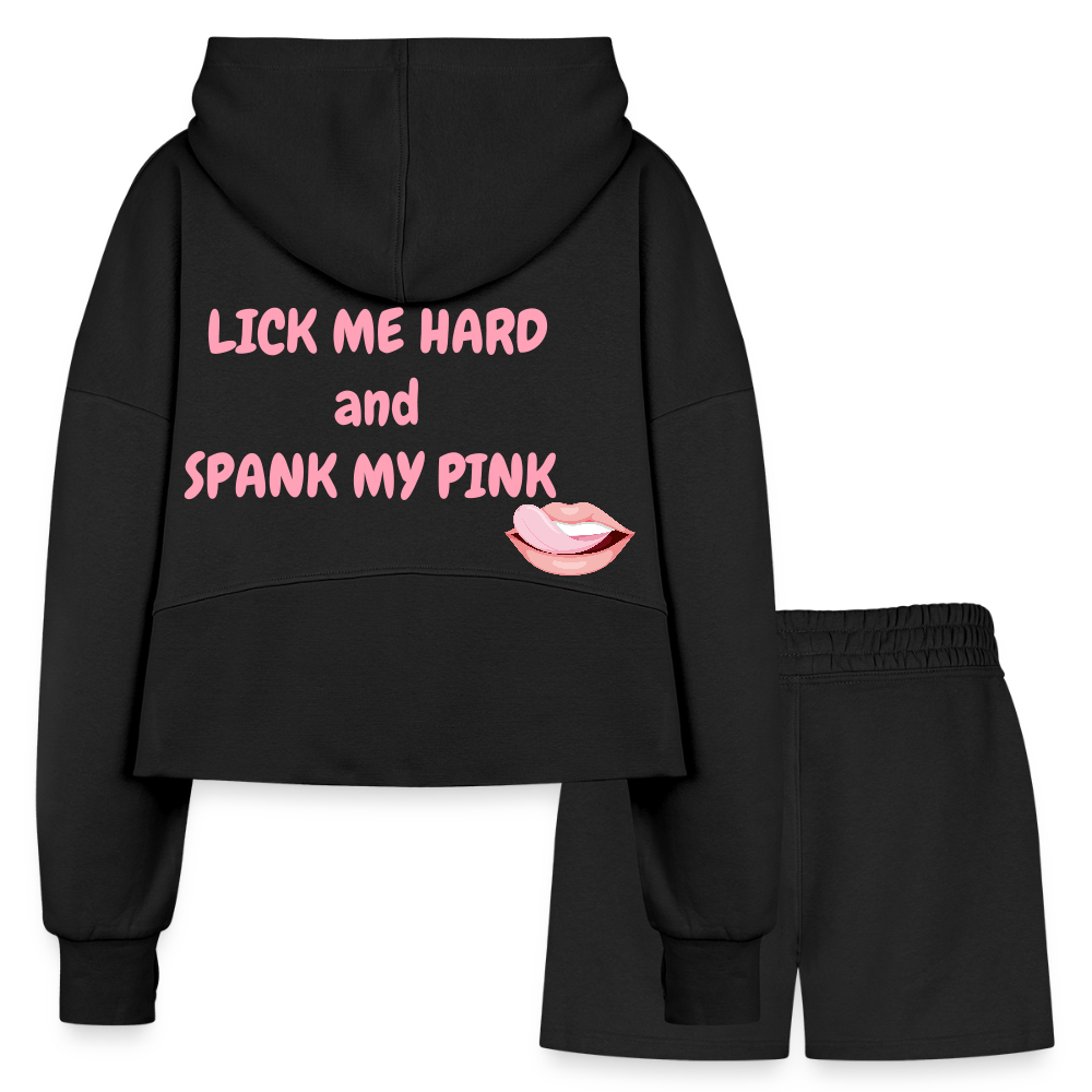 Female hoodie and shorts - black
