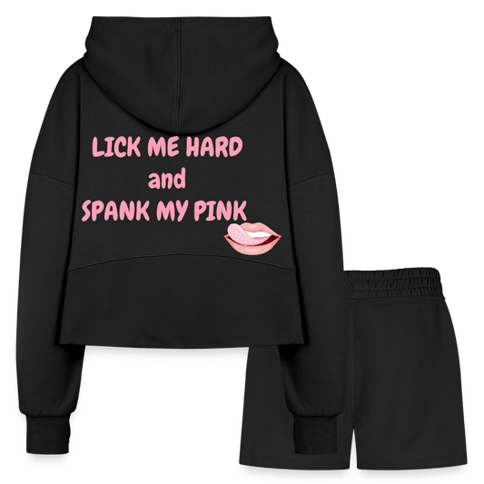 Female hoodie and shorts - black