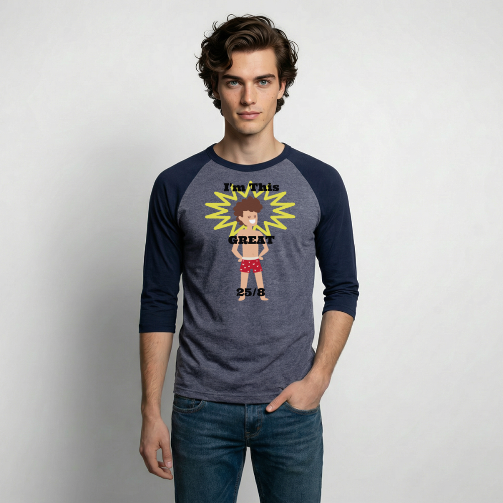 Baseball T-Shirt - heather blue/navy