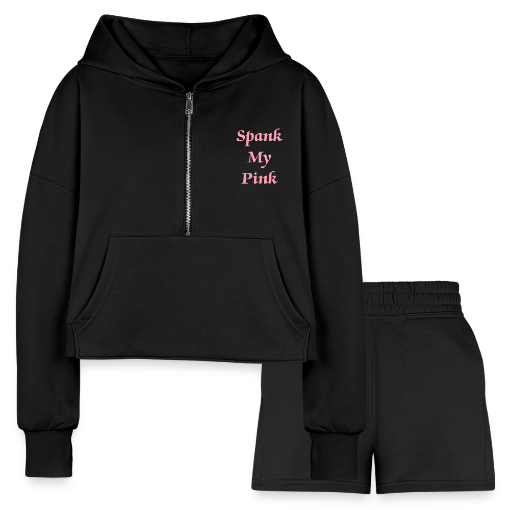 Female hoodie and shorts - black