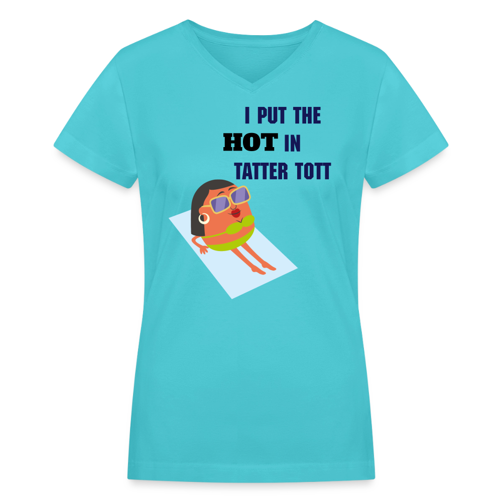 Women's V-Neck T-Shirt - aqua
